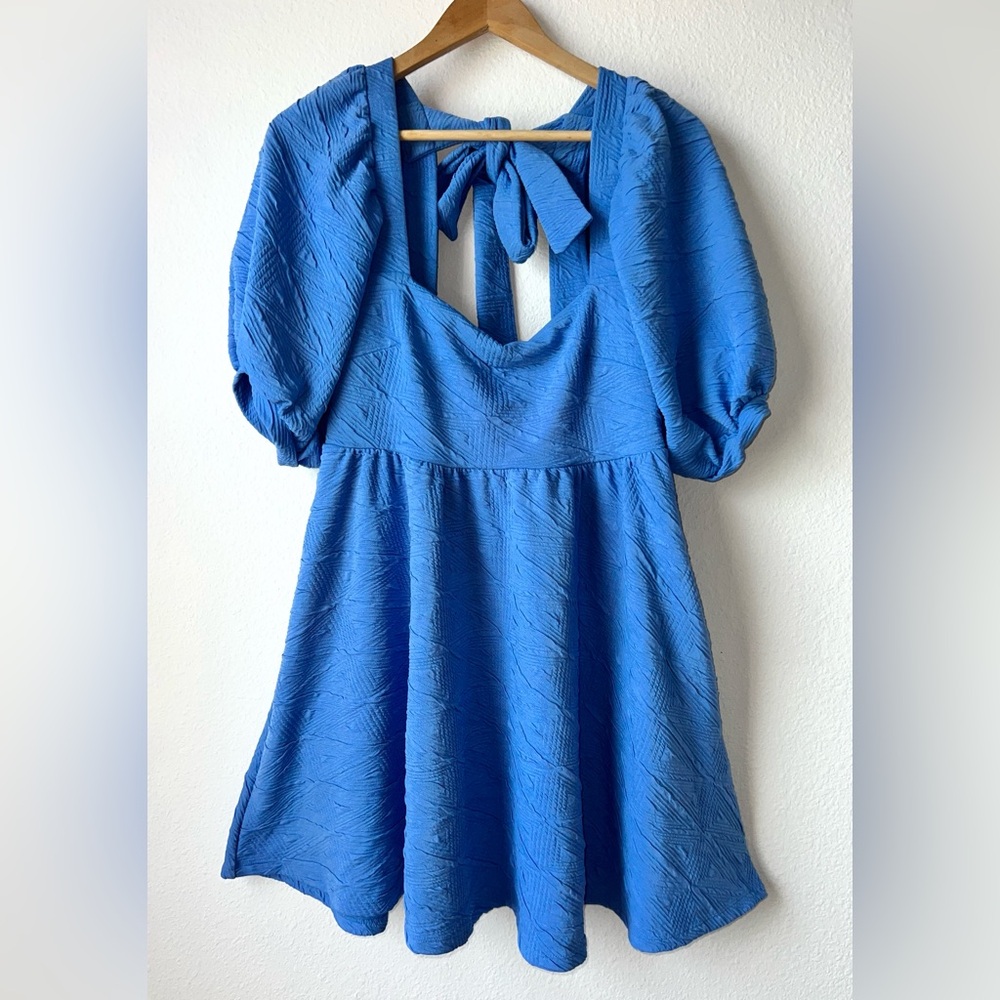 Free People Violet Mini Babydoll Dress Size M Blue